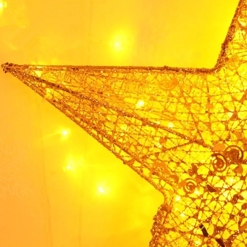 

Christmas Shiny Pentagram Star Hanging Pendant 30cm Decorative Props for Tree Garden Home Party Star Decorations