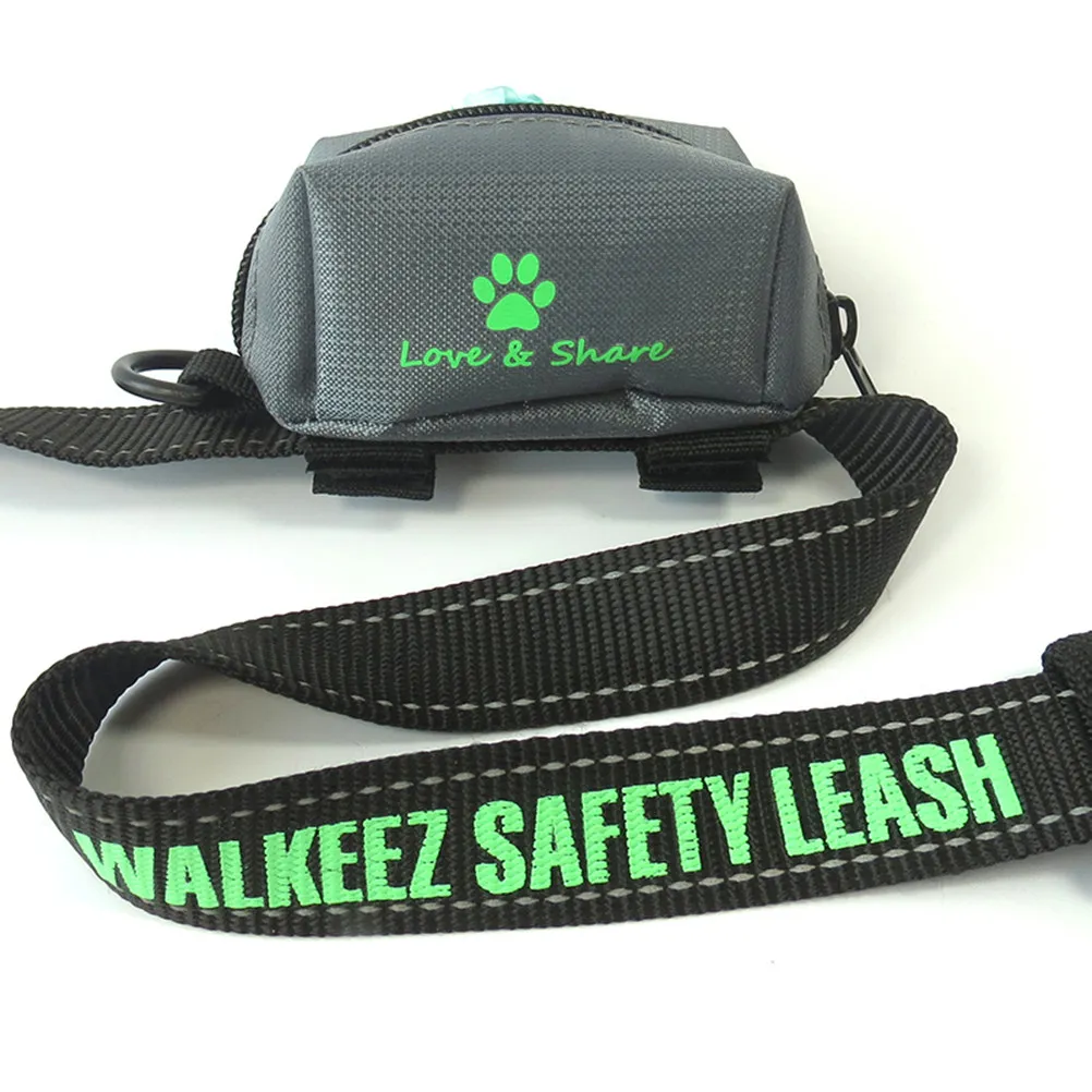 Lightweight Dog Poop Bag Holder Attaches Flat to Leash Harness Or Waist with Dual Strips Secure Fit Slim Design One-Hand