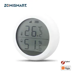 Zemismart Zigbee Temperature and Humidity Sensor with LCD Screen Display Real Time Monitor Intelligent Linkage Work with Tuya