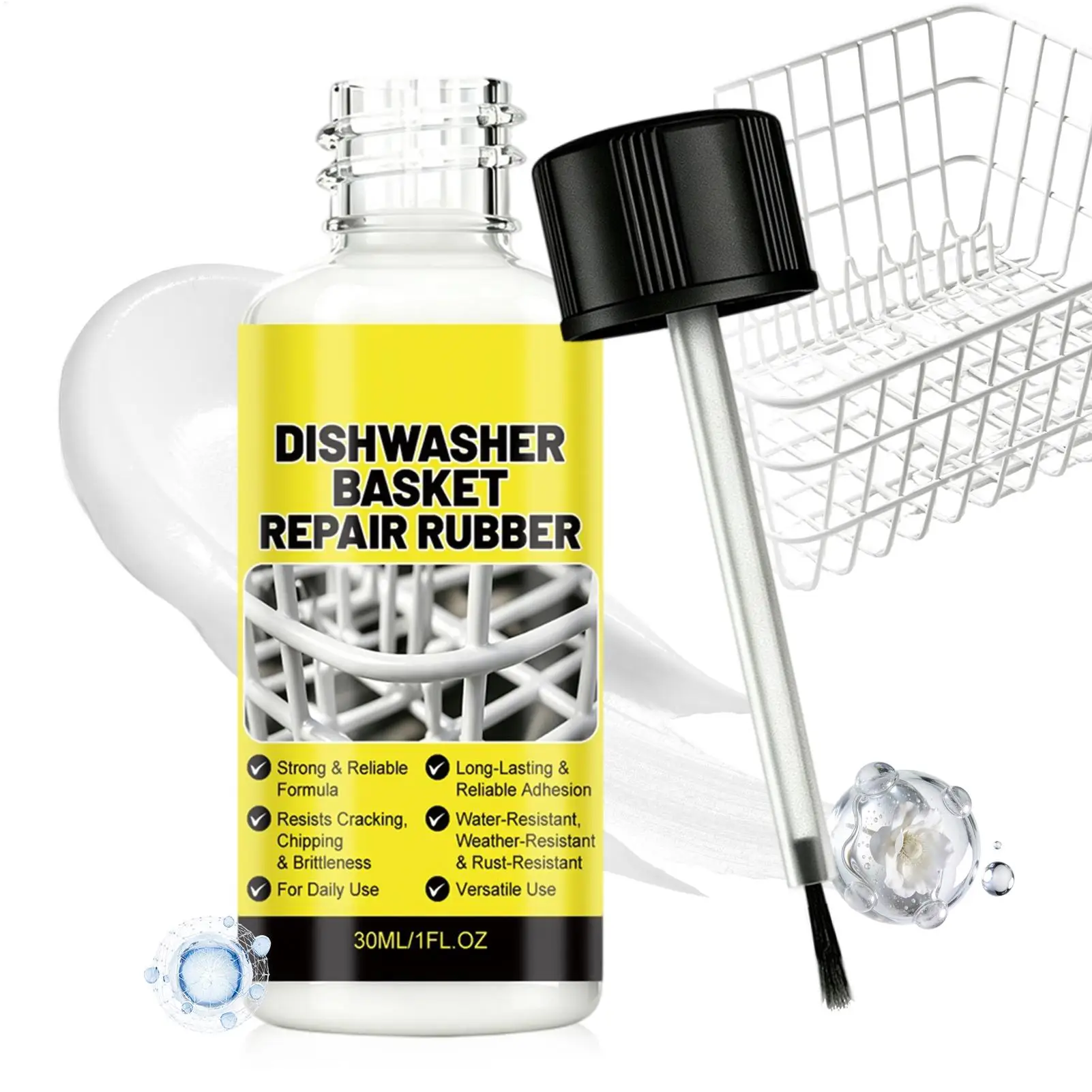 30ml Waterproof Insulation Repair Paint Dishwasher Rack Repair Kit Crack Restoration Rubber Coating For Kitchen Dish Basket