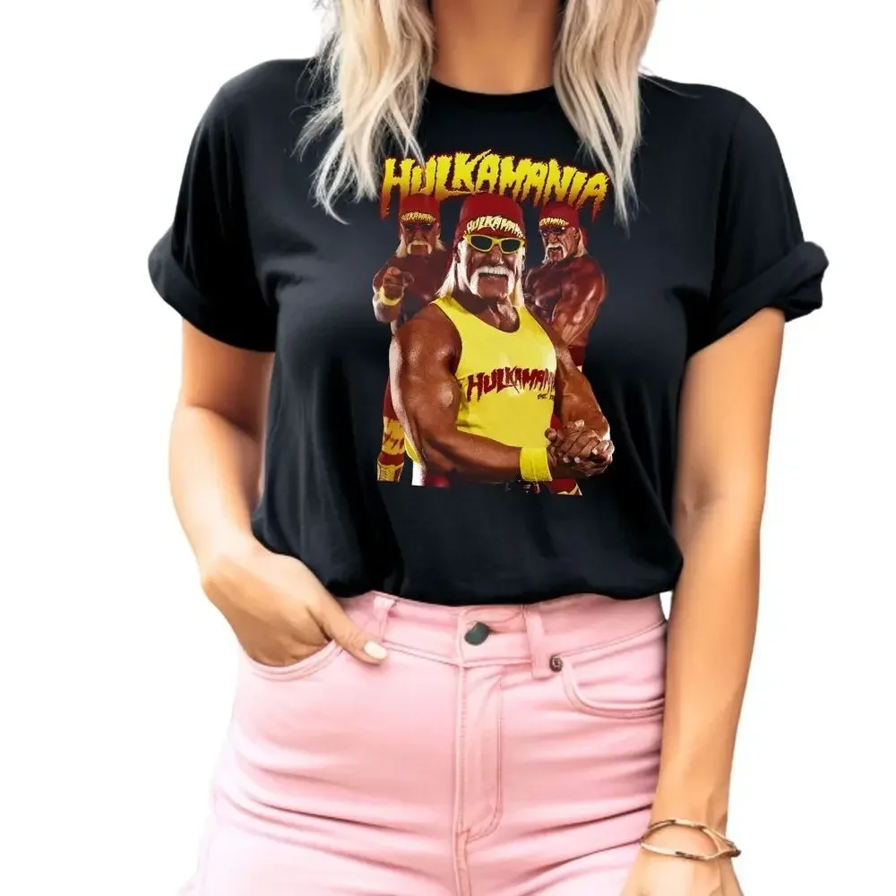 Hulk Hogan Hulkamania Wrestling T-Shirt Black  WWE