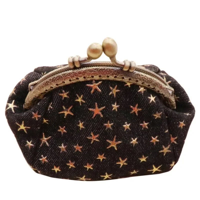 Denim Kleidung Münze Brieftasche fünfzackigen Stern kreative kleine Brieftasche Schlüssel Karte Tasche Retro handgemachte Damen halten kleine Tasche – Detail 3