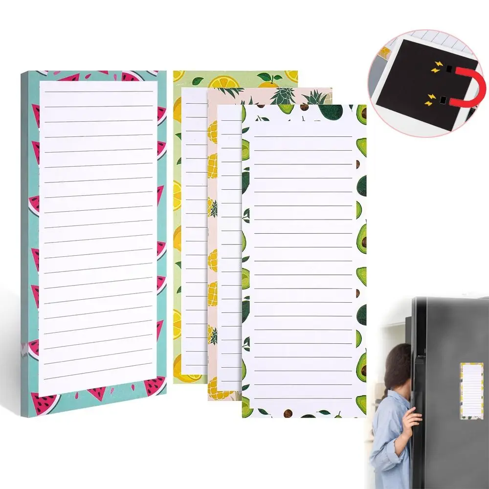 Fruit Pattern Magnetic Shopping List Pad Planner Note Pad for Fridge To Do Appointment Reminders Clear Printing Smooth Writing