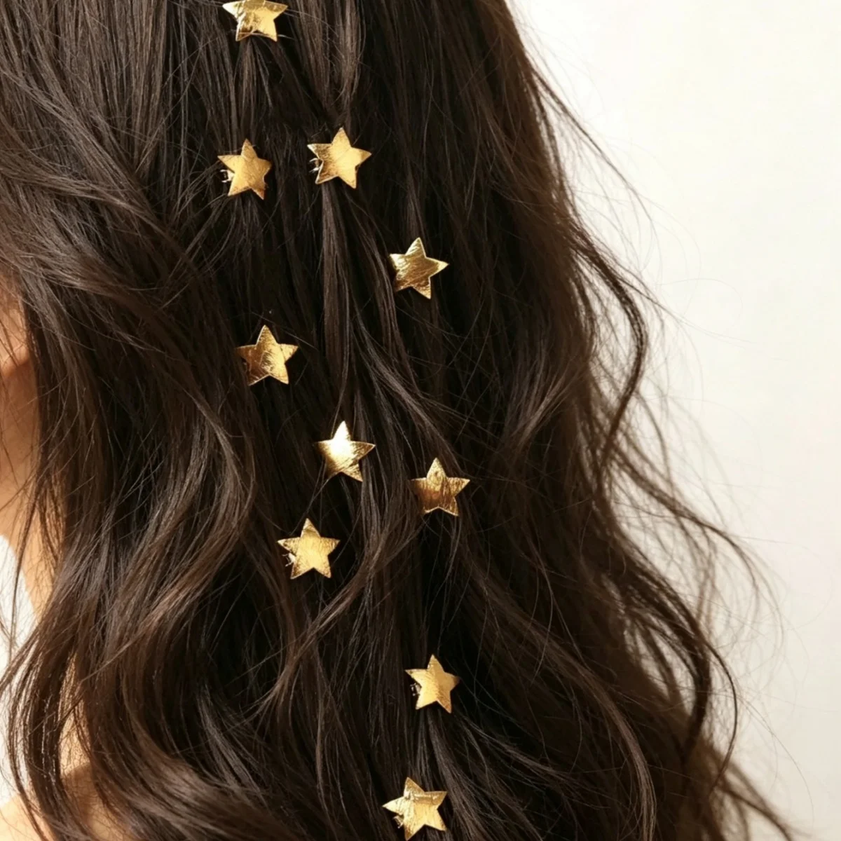 10 Stück goldene und silberne Stern-Haarnadeln. Haarschmuck im Bohemian-Stil. Haarschmuck für Damen im Strandstil.
