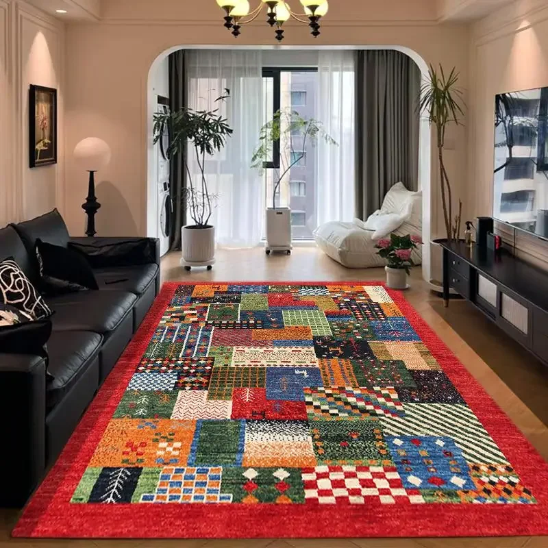 Medieval style living room carpet French retro premium dopamine sofa blanket American style bedroom floor mat no glue free care