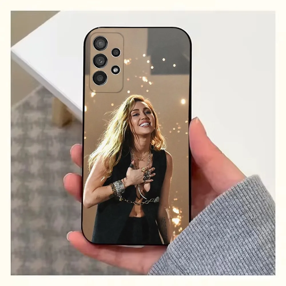 Singer M-Miley C-Cyrus-s Phone Case For Samsung S25,S24,S23,S22,S20,S21,S10,Ultra,Plus,Lite,FE,Soft Silicone Black Cover