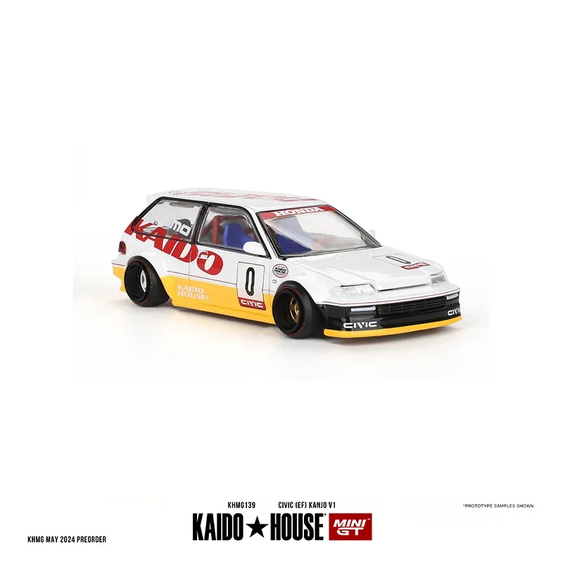 In Stock MINIGT KHMG139 1:64 Civic EF9 Kanjo V1 Openable Hood Diecast Diorama Car Model Kaido House