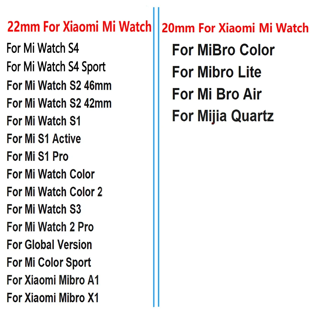 20 22mm PU Leather Wrist Strap Band For Xiaomi Watch S3/S2/S1 Active/ Pro Replacement Watchband For Xiaomi Watch 2 Pro Bracelets