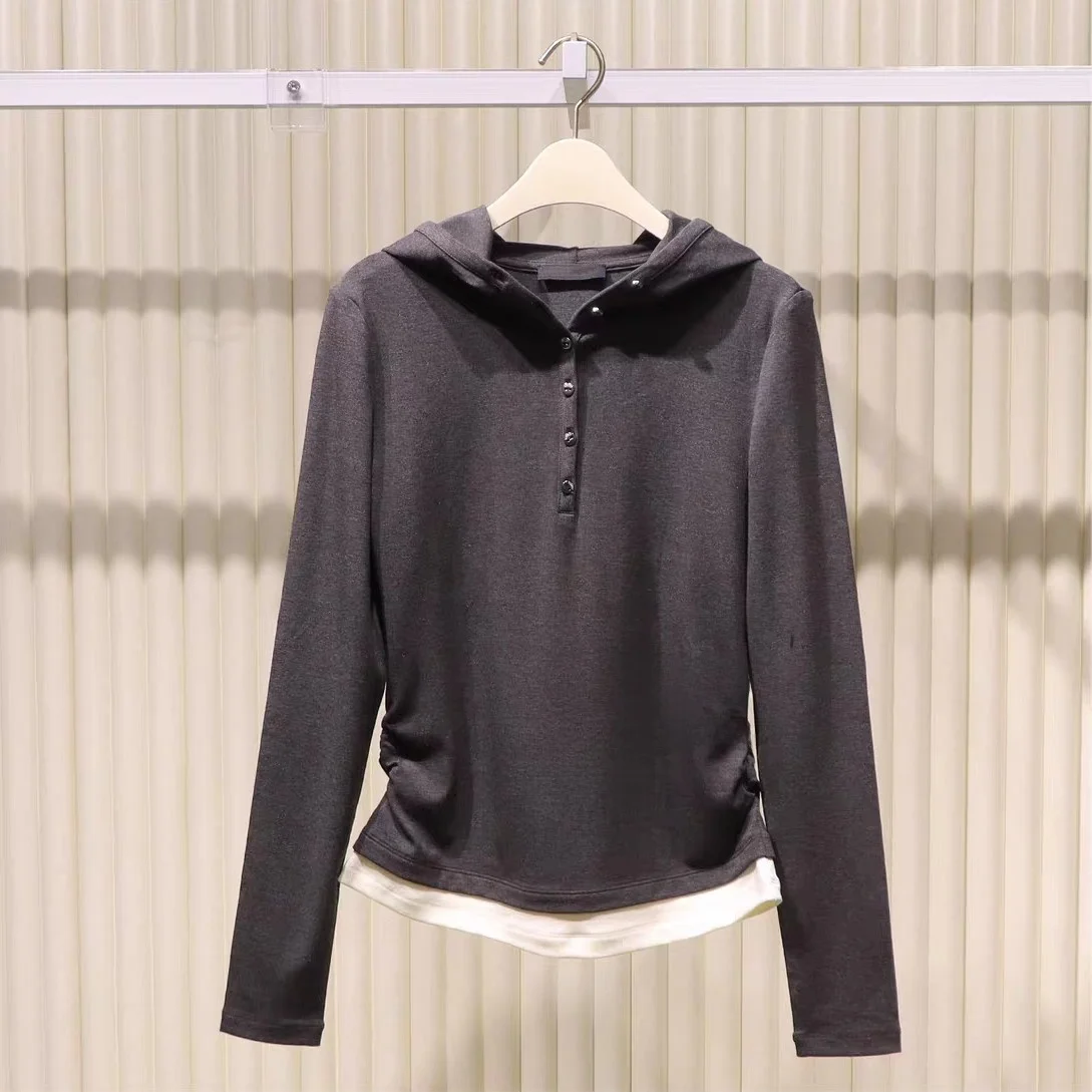 

Casual Fashionable Knitted Hat Women's Slim Fit Top And Skirt Set Spring 2026 Long Sleeve Regular Length Hoodie Ensemble