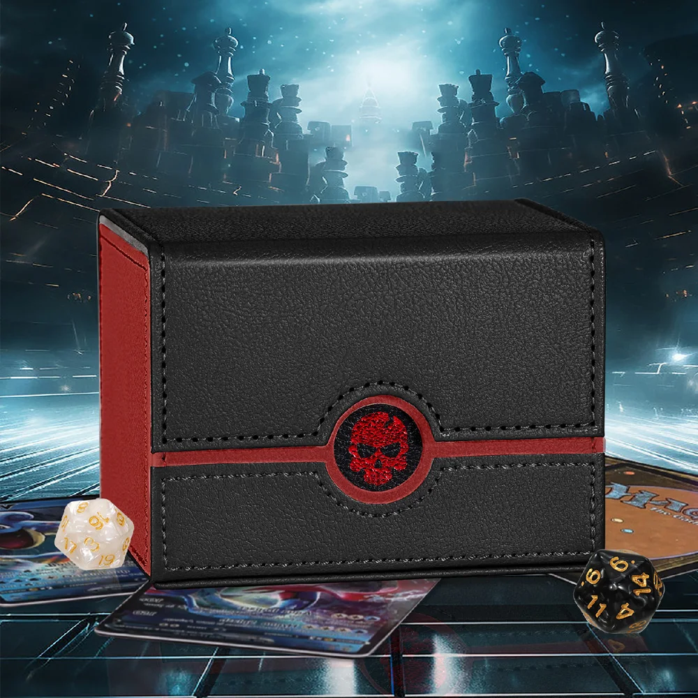 BR MTG Card Deck Box Trading Cards,Sideload Commander Deck Box Fits 120+ Sleeved,PU Card Storage Box for Magic YuGiOh PTCG Cards