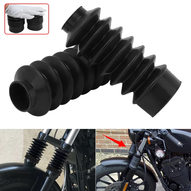 Motorcycle Gaiters Gators Boots 39mm Rubber Front Fork Dust Cover Fit For Harley Dyna FXD Sportster XL883 XL1200