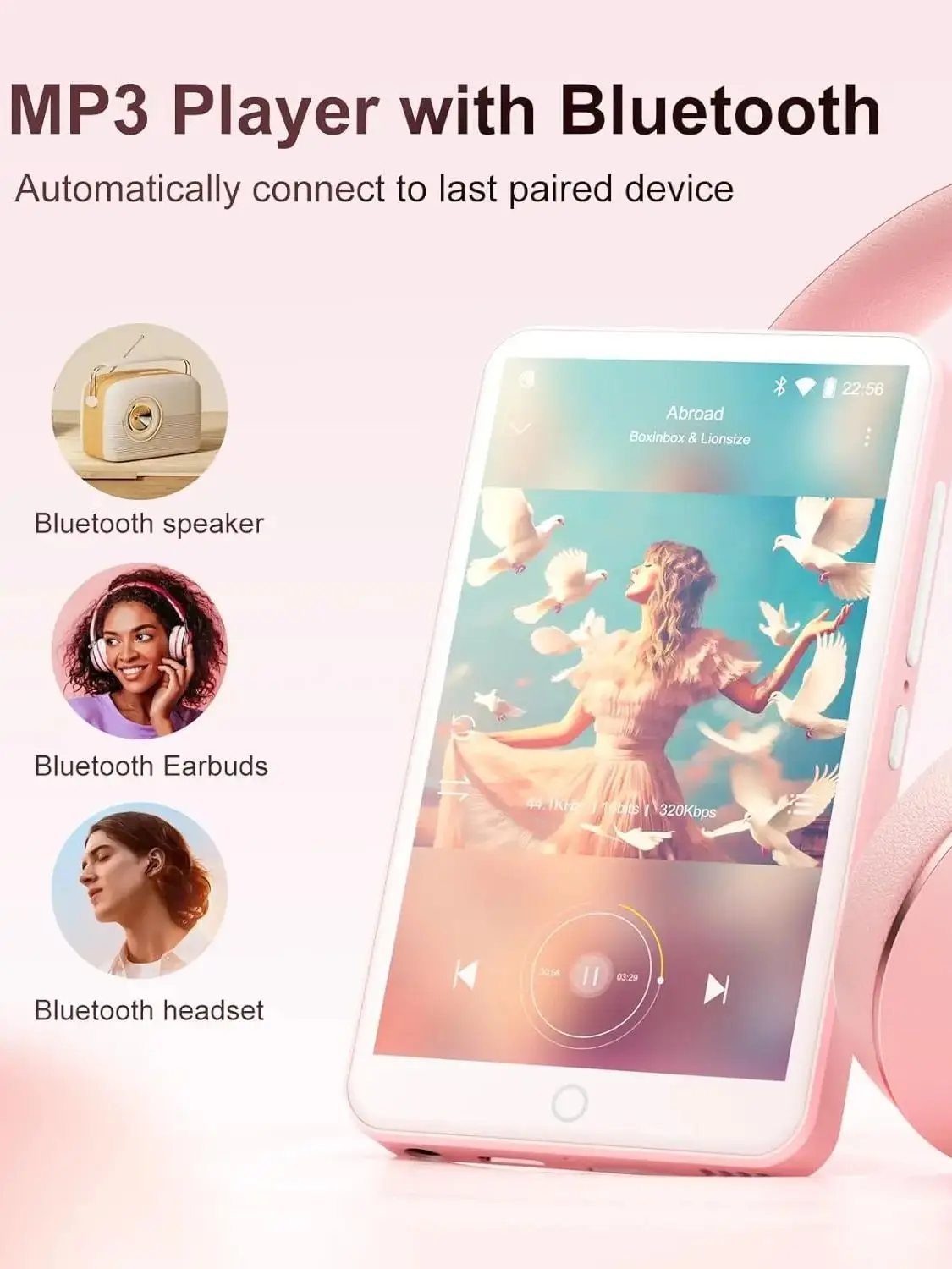Oilsky M303pro MP3-Player mit Android 9.0, Bluetooth und WLAN, 4,0-Zoll-Display mit Lautsprechern, Kapazität bis zu 512 GB