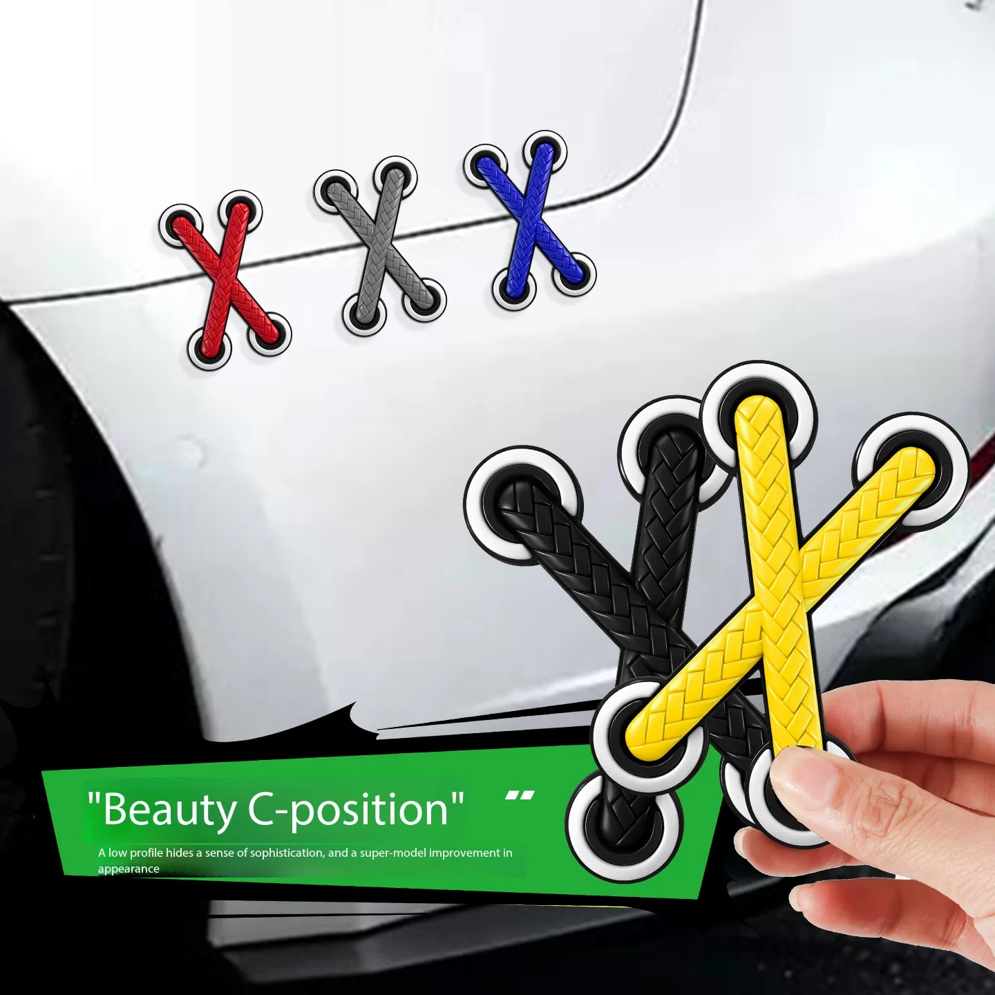 Cars, electric bikes, motorcycles, 3D personalized creative simulation shoelaces, patches, straps, stickers, scratch covers