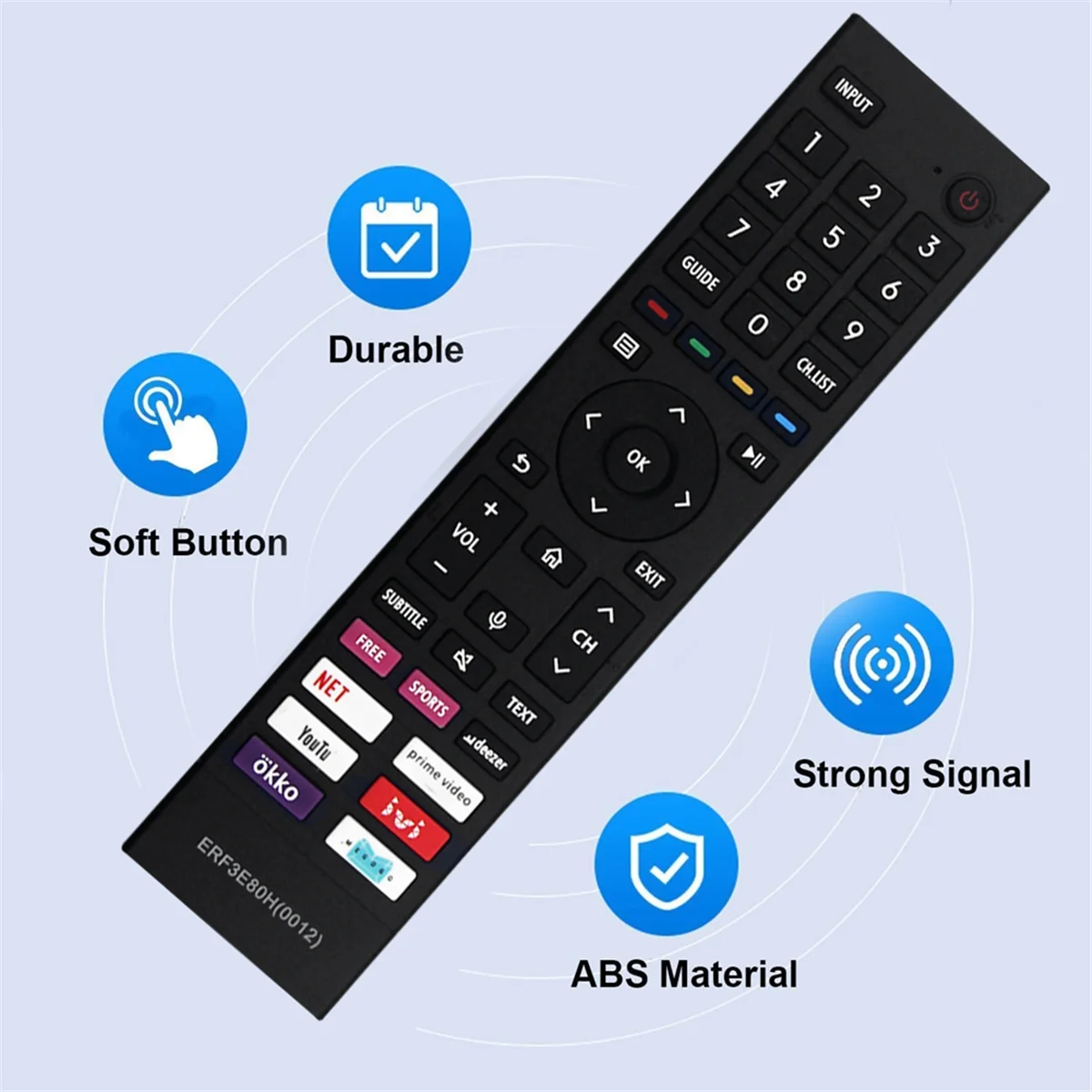 A52TReplace ERF3E80H Remote Control for Hisense TV 43A6BG 43A6G 50A6BG 50A6G 55A6G