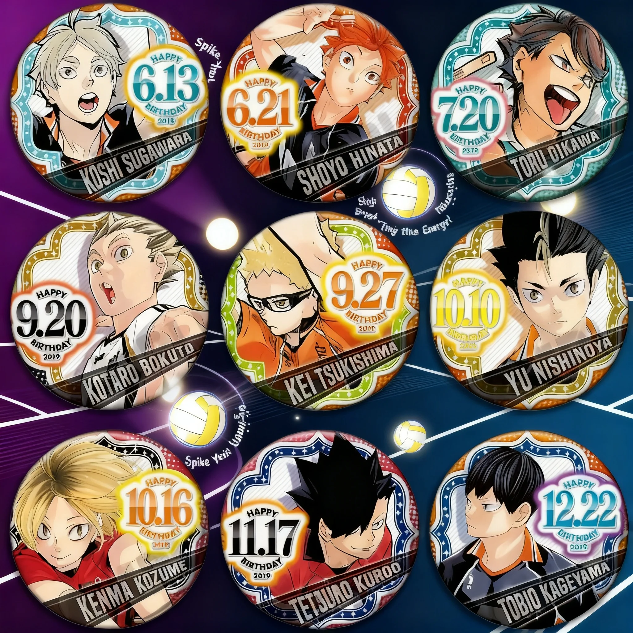 

Volleyball Haikyuu Anime Badge 2019 Birthday Pin Hinata Kageyama Kuroo Kenma Cosplay Accessories Gift Merchandise Collectible