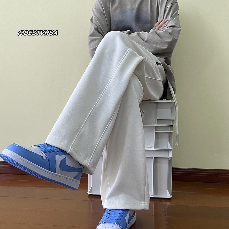 

Loose Straight Leg Men's Sport Pants American Style Casual Oversize Sweatpants Breathable Comfortable Long Trousers