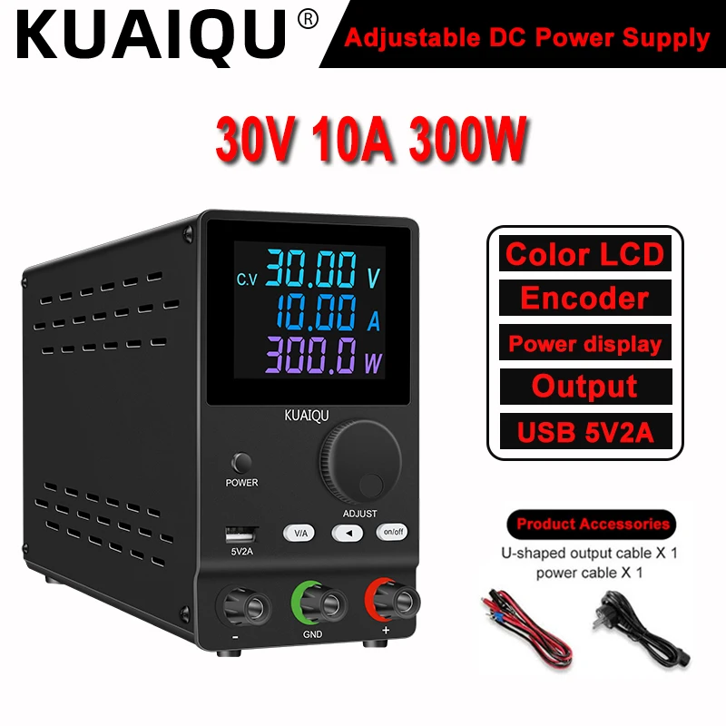 30V10A DC Programmable Lab Power Supply Adjustable LCD Color Digital Switching Source KUAIQU Voltage Regulator USB 5V2A Encoder