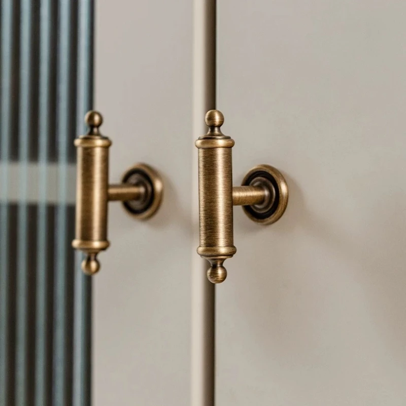 

French Antique Bronze Brass Cabinet Wardrobe Door Cabinet Drawer Cabinet Furniture Retro Door Handle Household Handle