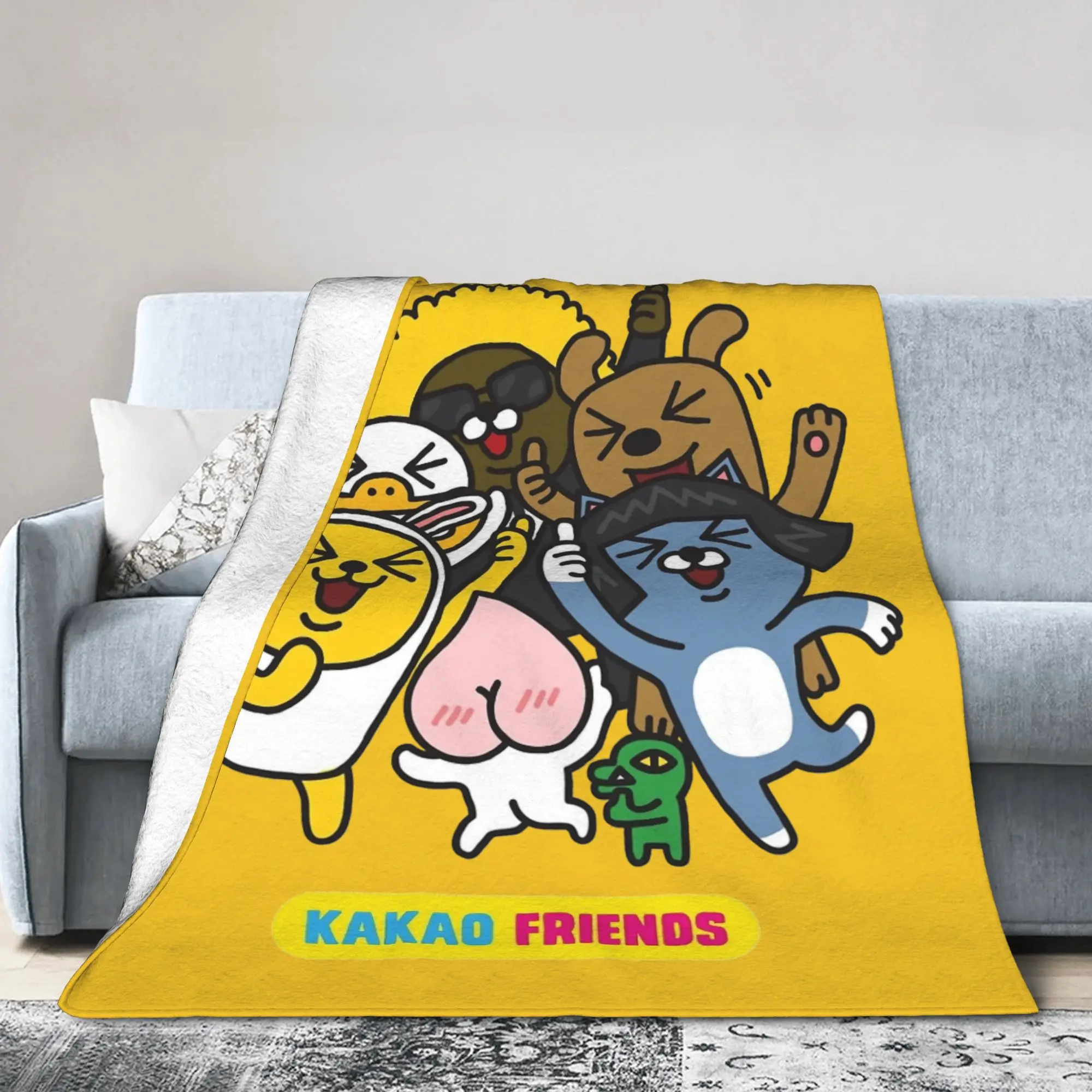 K-Kakaos F-Friends Knitted Blanket  Flannel Throw Blanket Summer Air Conditioning Decoration Ultra-Soft Warm Bedspreads,