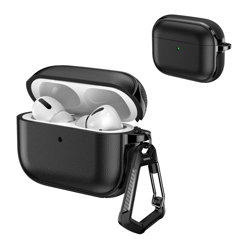360° All-Around Non-Slip Earbud Case For Airpods pro3/Pro2 Airpods 4 Wireless Bluetooth Earphone Cover Wearing a carabiner
