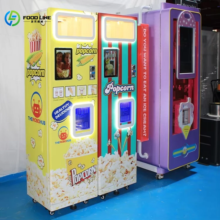 Commercial Fully Automatic Popcorn Machine Newest Vending Machine for Shopping Mall and Cinema coin Operated self Service