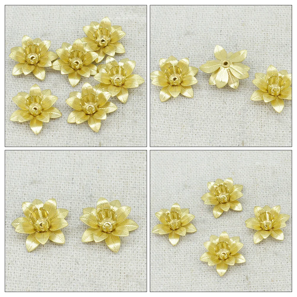 

20Pcs Floral Hair Stick Spacer Beads DIY Jewelry Making Accessories Loose Beads for Bracelet Hairpin Craft Ancient Style