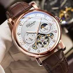 CHENXI Mechanical Watch Men Casual Business Watches Genuine Leather Strap Automatic Self-Wind Mechanical Wristwatches Men 2023