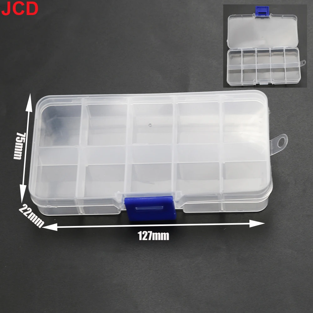 Portable Transparent Storage Box 10/15/18/24/36 Grids Plastic Organizer With Cover Box For Jewelry Earrings Screw Nails Parts