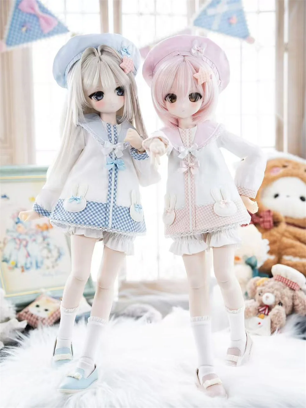 Vestiti per bambole BJD adatti per set di vestiti per asilo CuteRabbit di taglia 1-4 accessori per bambole (5 punti)