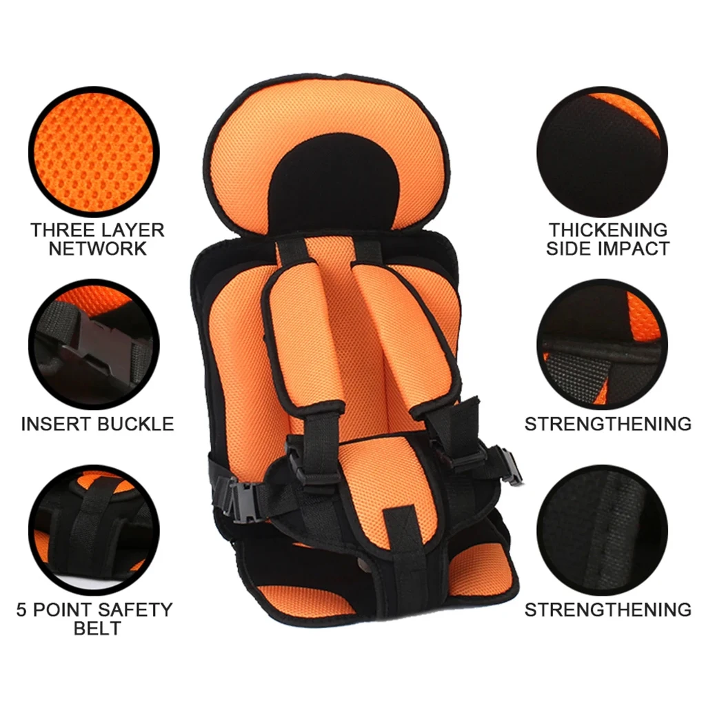 Adjustable Child Safety Seat Mat for Baby Car Seat – Soft and Breathable Chair Pad for Kids 6 Months to 12 Years Old