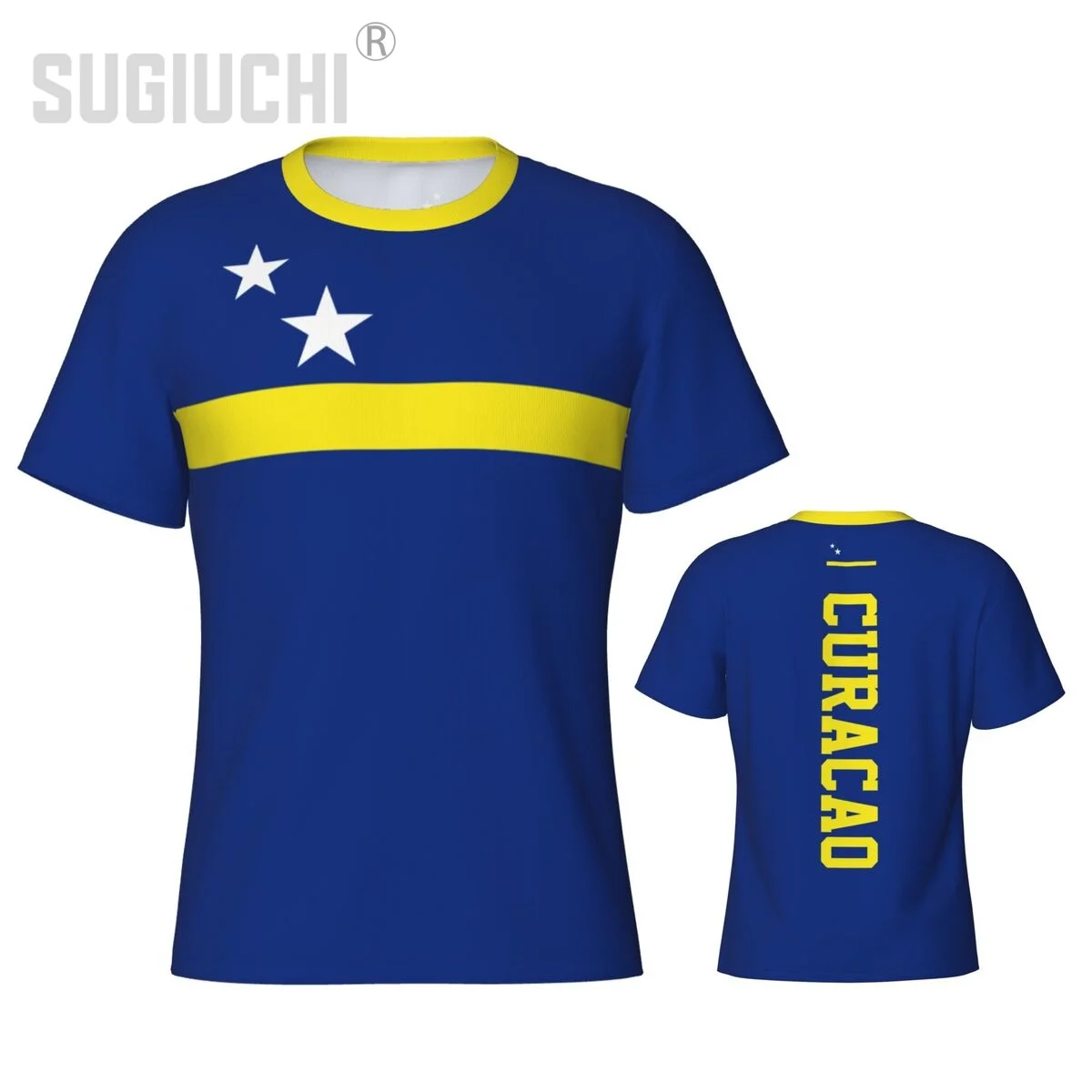Strakke Sport T-shirt Curacao Vlag 3D Voor Mannen Vrouwen Tees jersey Kleding Voetbal Fans Gift Patriottische T-shirt