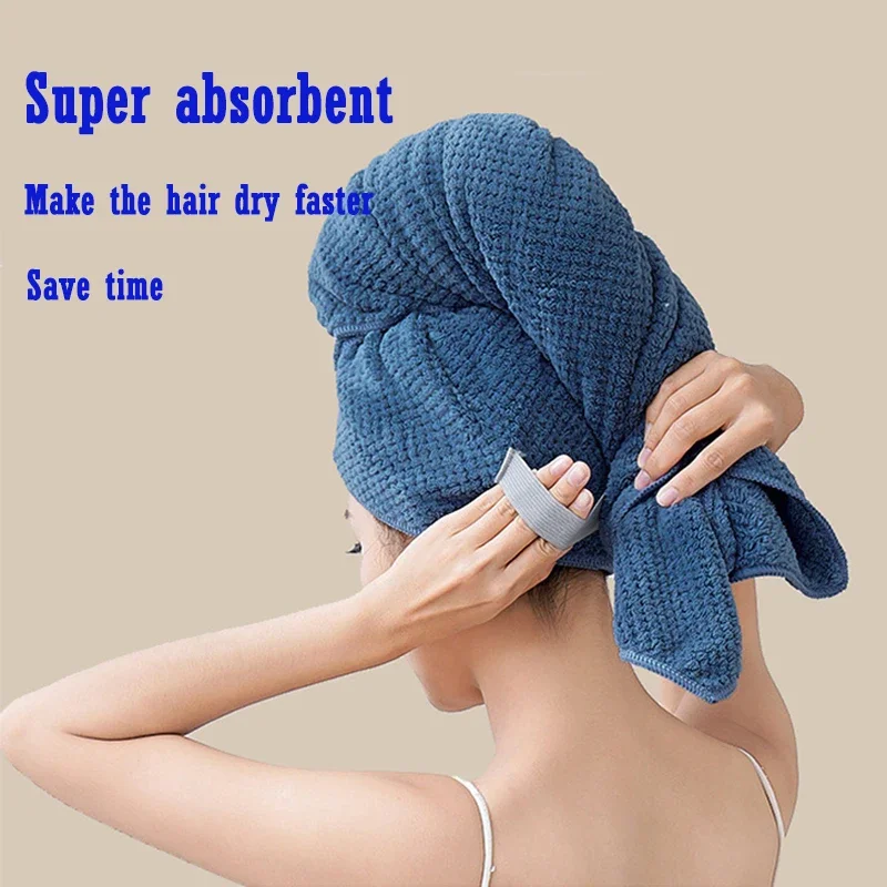 1 قطعة منشفة الشعر ستوكات اضافية كبيرة التفاف سريعة الجافة منشفة الشعر التفاف مع شريط مرن منشفة شعر ناعمة فائقة الامتصاص عمامة #3