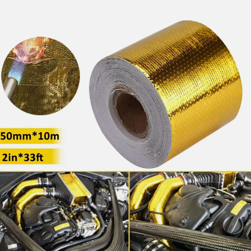 2 inch 33 FT High Temperature Heat Shield Wrap Tape Self Adhesive Reflective Self Adhesive Tape Gold
