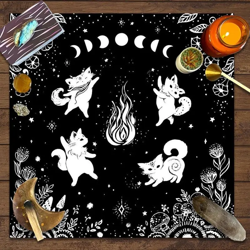 VIKAMA Zodiac Zodiac Zodiac Star Chart Tarot Tablecloth Mystical Divination Altar Cloth Ritual for Spiritual Room Decor
