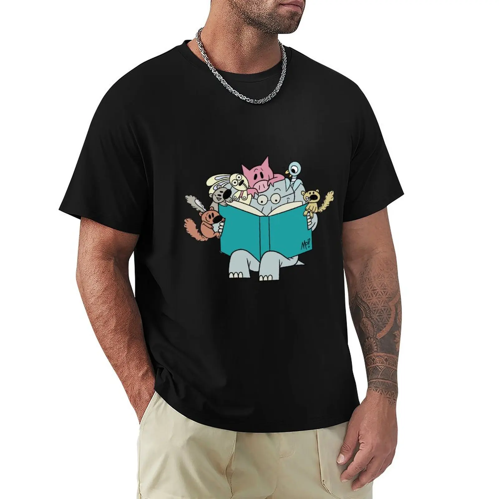 

elephant and piggie T-Shirt Personalized t-shirt hippie clothes T-shirts oversize vintage t shirt men