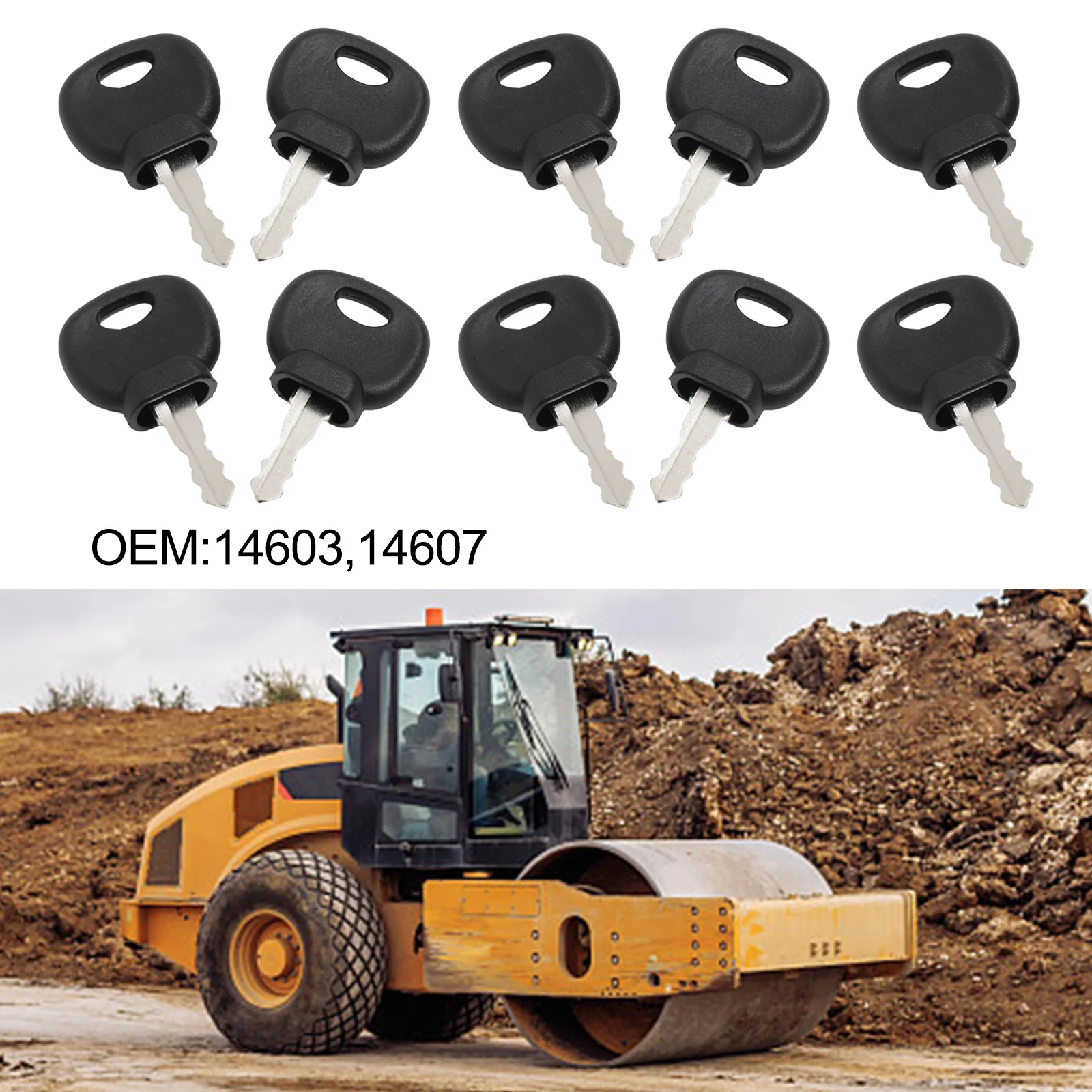 10Pcs Ignition Key Plant Application Spare 14607 14603 For BOBCAT For BOMAG IGNITION KEYS Car Accessories
