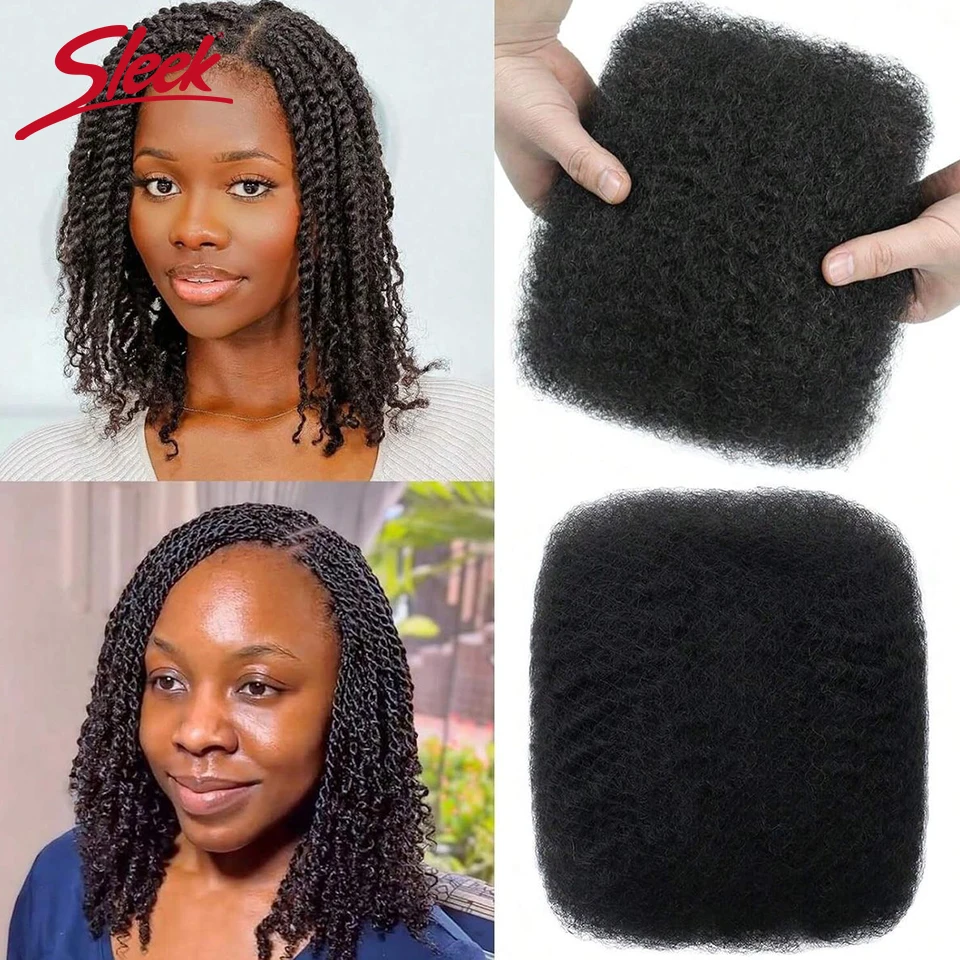 

Sleek Peruvian Afro Kinky Curly Bulk Human Hair For Braid Twists Curly Hair Extension Hair For Create Dreadlock Extension