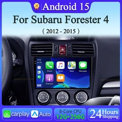 Android 15 For Subaru Forester 4 SJ 2012 - 2015 2K QLED Android Car Radio Multimedia Video Player stereo CarPlay Dsp Head Unit
