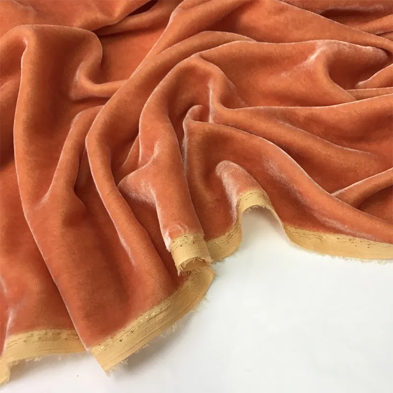 Silk Velvet Fabric Silk Velvet High-Grade Velvet Fabric Black High-End Cheongsam Real Velvet Pants