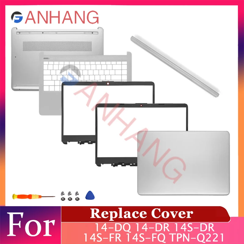 

New LCD Back Cover Front Bezel Palmrest Bottom Case Hinges Top Lower Cover For 14-DQ 14-DR 14S-DR 14S-FR 14S-FQ TPN-Q221 Q242
