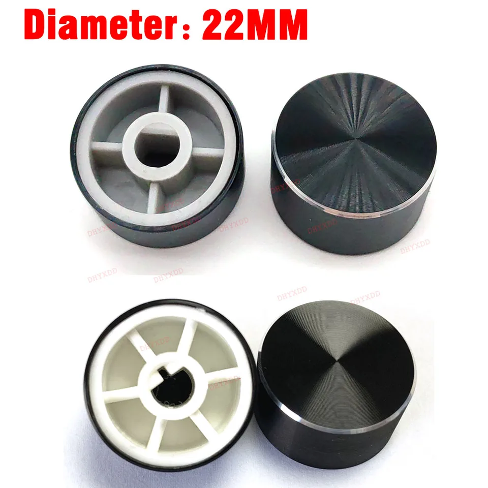Produktbild von 5 Aluminiumknöpfe – 20x17 Mm, Passend Für 6 Mm D-Welle Potentiometer, Silber
