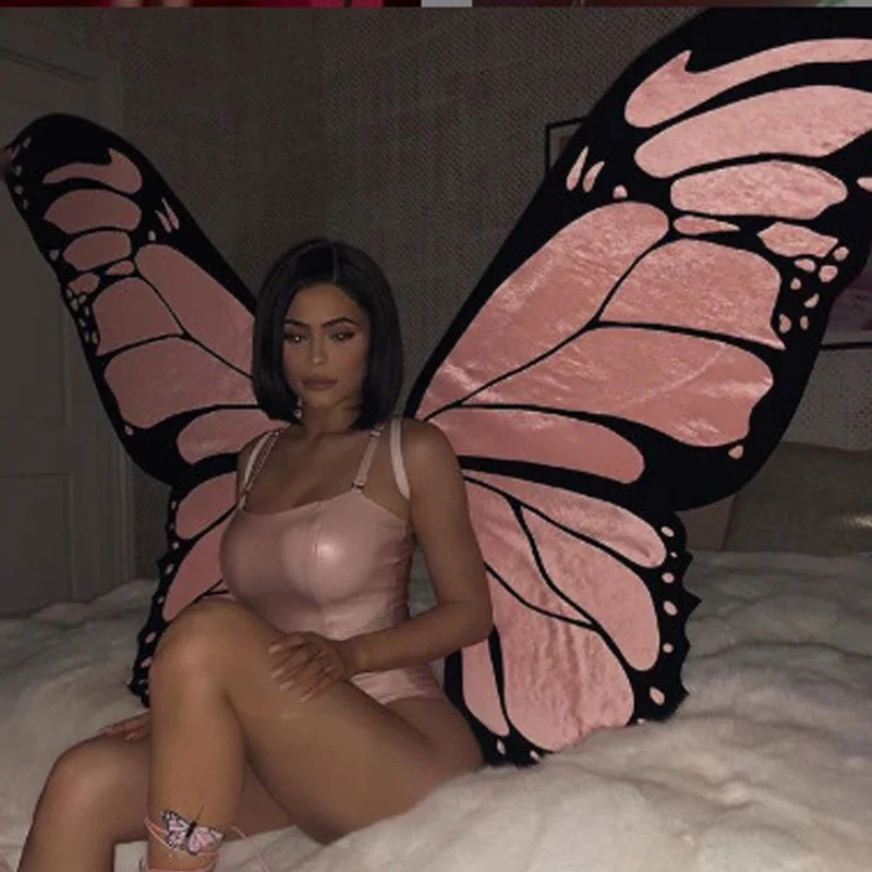 2025 Pink Butterfly Wings Cosplay Baby Halloween Costumes For Women Princess Children's Day Fancy Role Party Performance Parent