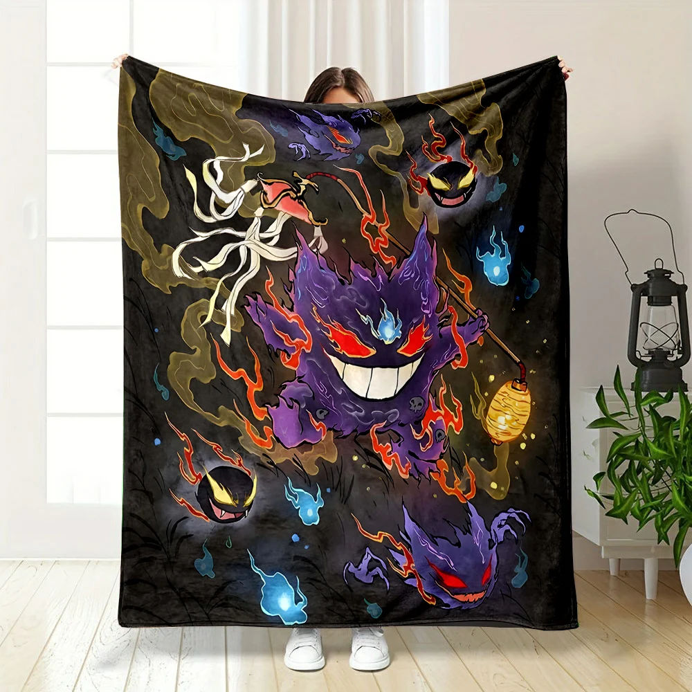 1PC Japanese-style Pokémon Print Blanket Warm Soft Fluffy Kids and Adult Sofa Bed Throw Blanket Suitable Outdoor Travel Camping