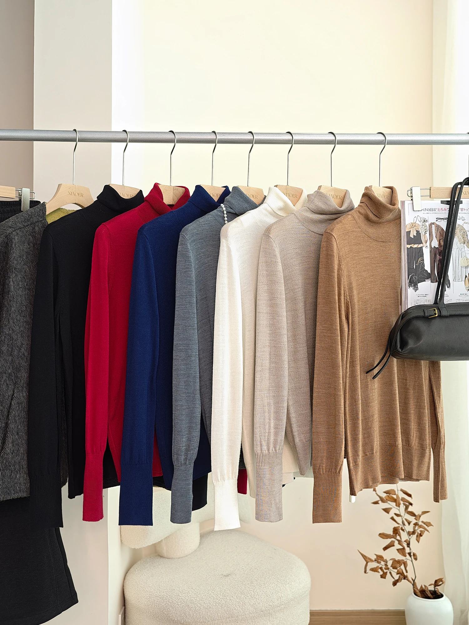 

Свитер из 100% шерсти, машинная стирка, 6-игольная вязка, новая австралийская пряжа, супертонкий, женский трикотаж, для повседневной носки, с высоким воротником, длинный рукав