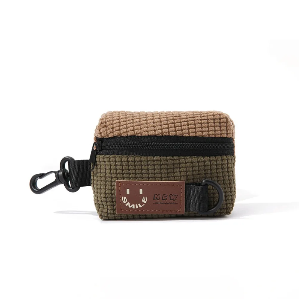 

Fashion Corduroy Coin Purse Zipper Mini Key Case Montage Square Keychain Wallet Outdoor Cycling