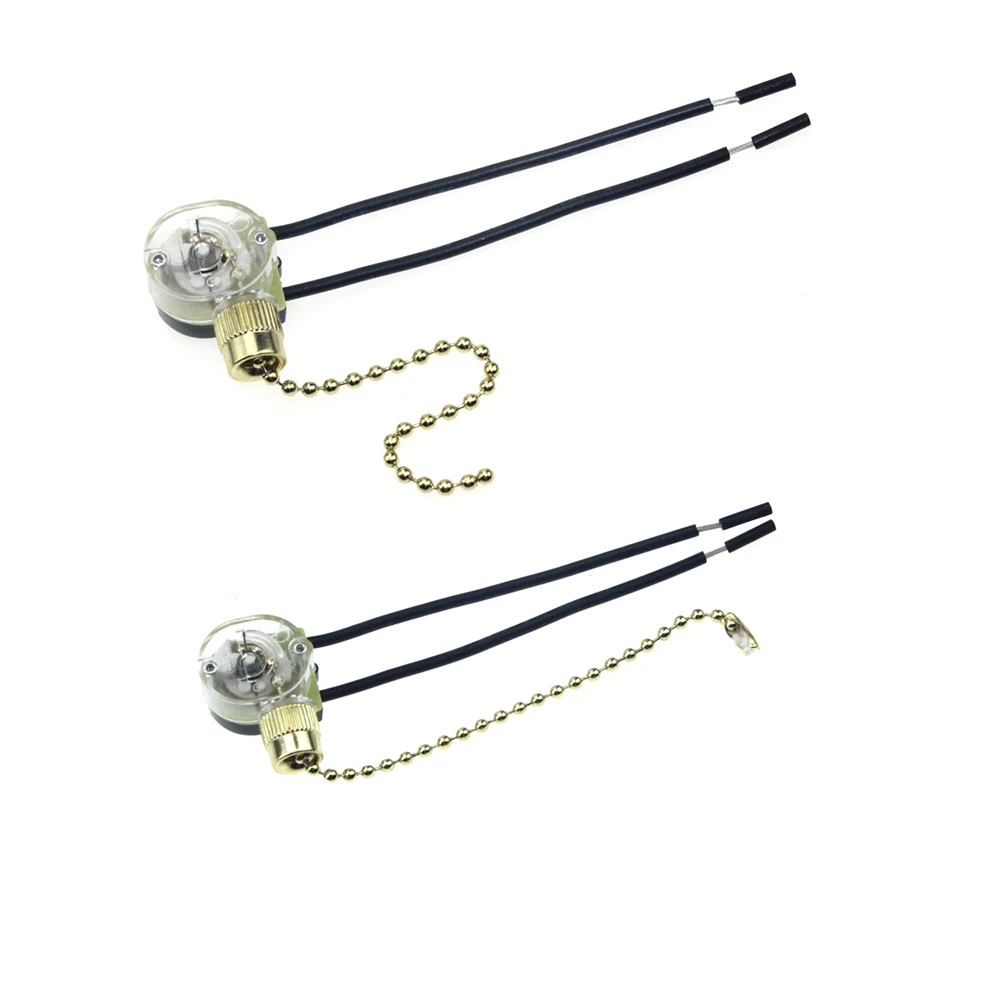 

2pcs Pull Switch Chain Ceiling Portable On Off Zipper High Quality Two Wire Control Manual Pull Chain Switch For Fans