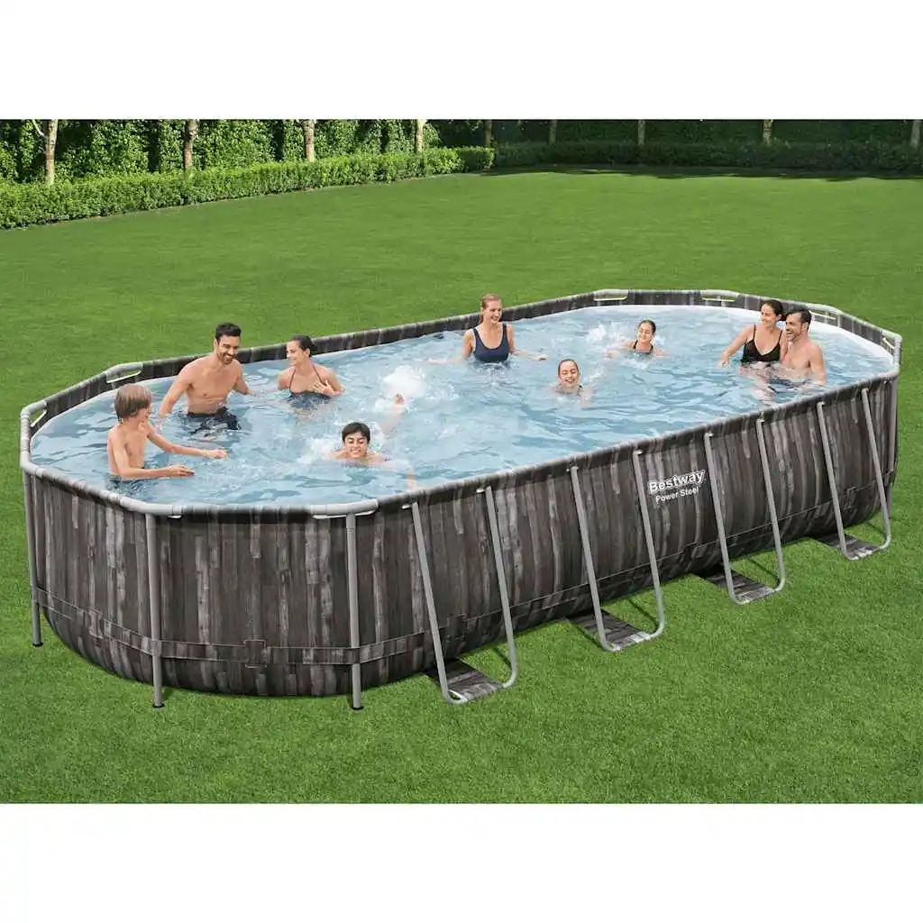 Piscine ovale Bestway 7,32x3,66x1,22 m, piscine de jeu aquatique extérieure pour jardin, piscine familiale de loisirs, fête aquatique d'été