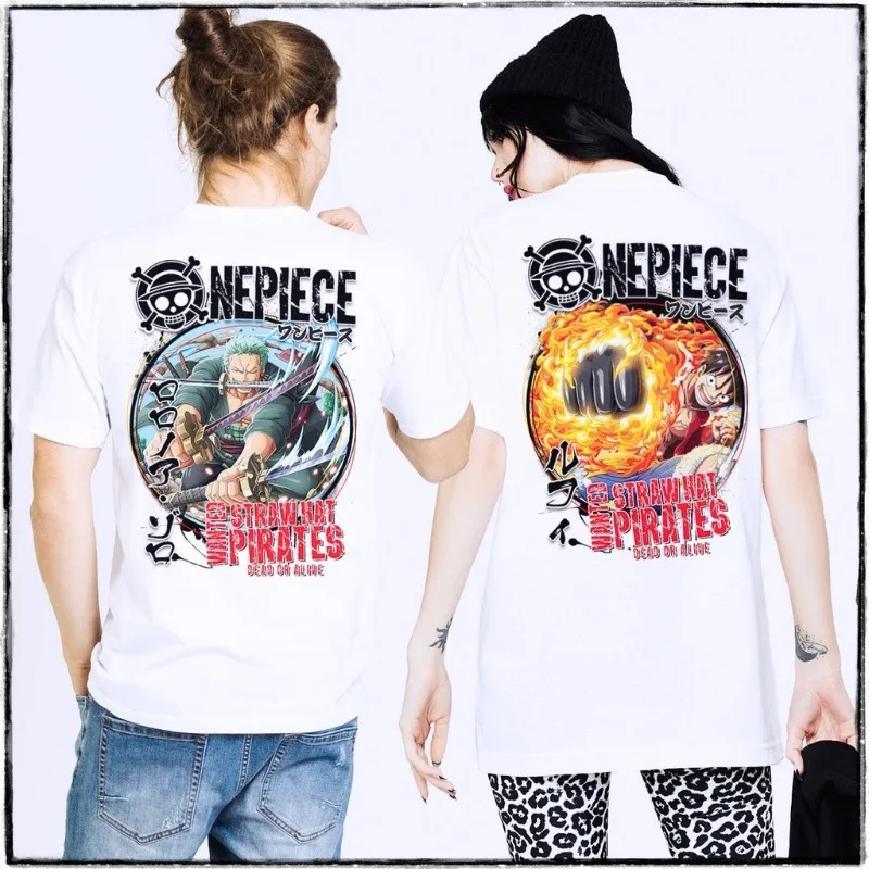 Kaos OnePiece Anime camisa blanca Unisex hombres mujeres camiseta moda gráfico camisetas de gran tamaño Anime Cosplay