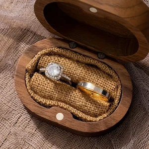 Caja de anillo de madera de siempre y siempre grabada para la ceremonia de boda Propuesta de compromiso Ring Box, regalo de cumpleaños de aniversario 8 Mejor caja de madera de ventas - №5