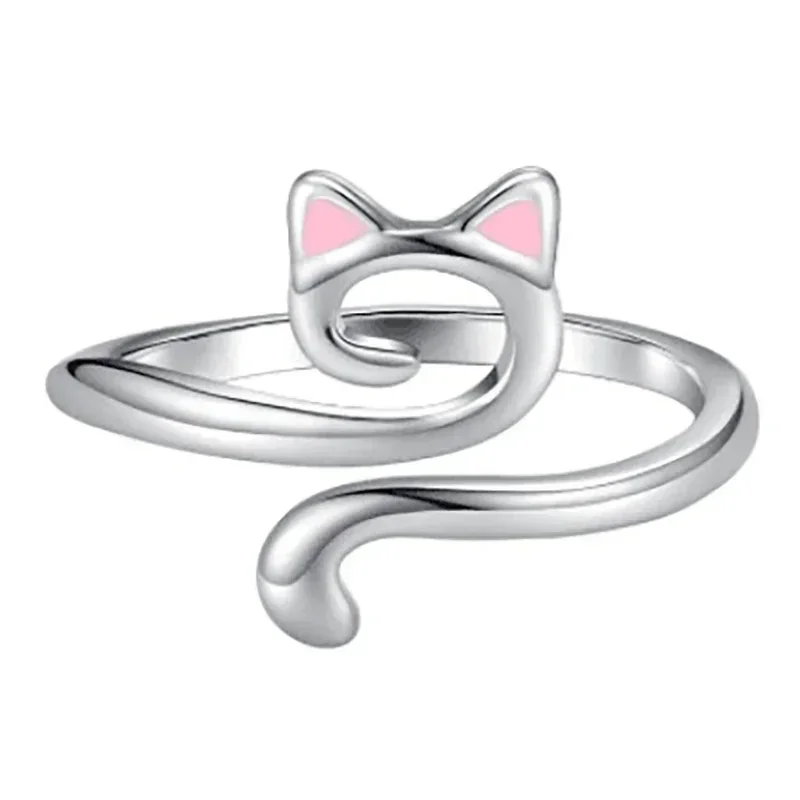 Adjustable Yarn hook Ring Cat Ears Crochet Ring Beginner Knitting